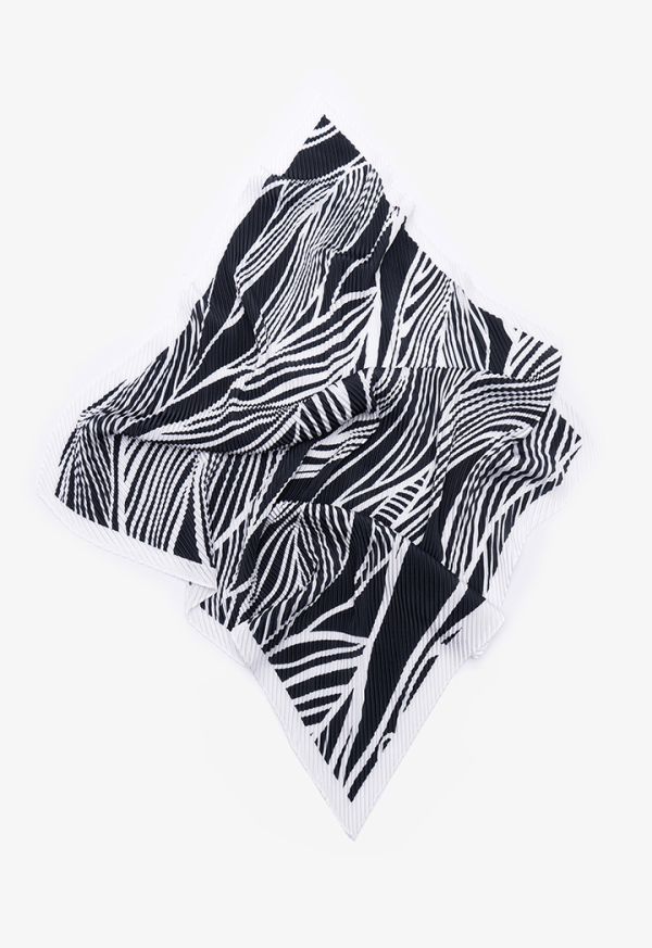 Abstract Print Pleated Scarf