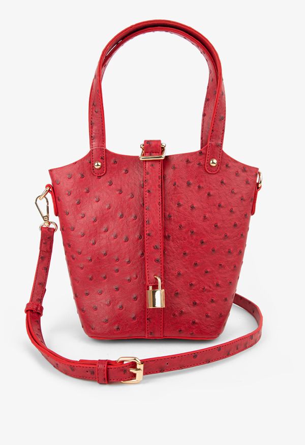 Textured Ostrich Handbag