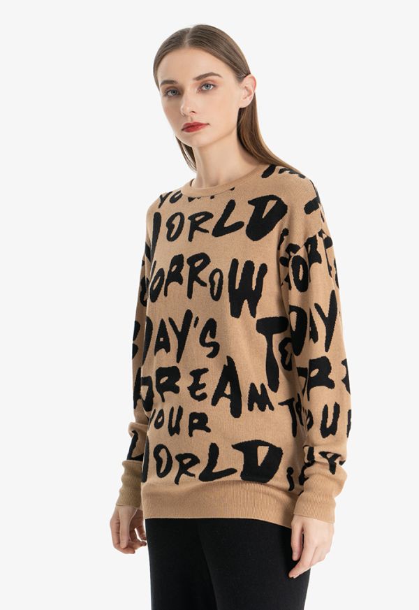 Letter Printed Multicolored Blouse -Sale