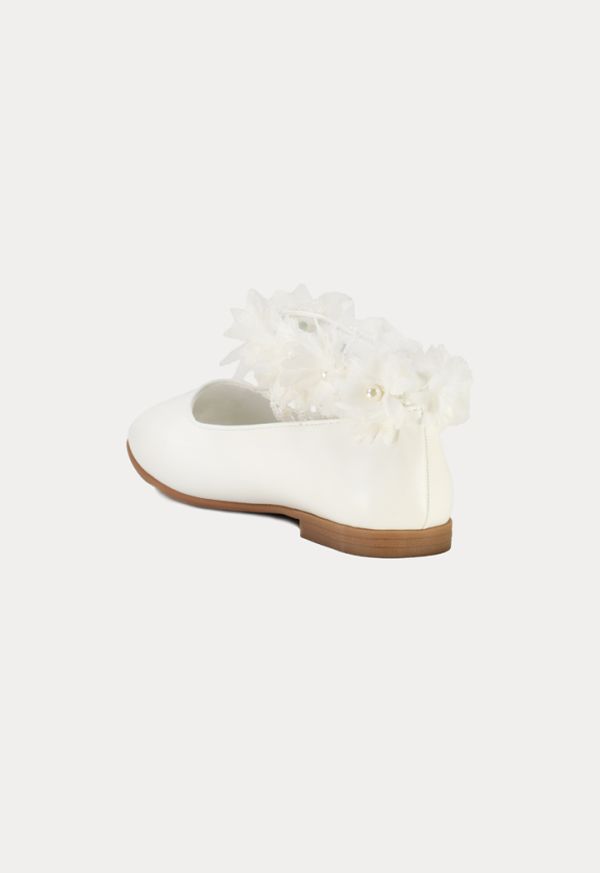 PU Leather Flowers Embellished Strap Shoes Sale