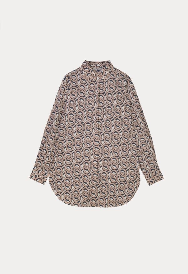 All-Over Printed Shirt with Long Sleeves -Sale