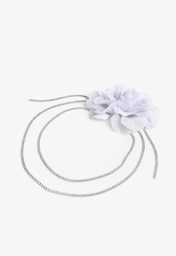 Floral Crystal Embellished Wrap Necklace