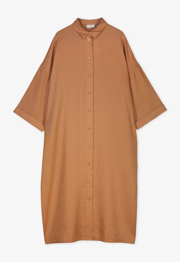 Drop Shoulder Basic Shirt Dress 