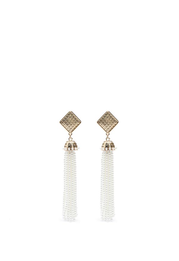 Pearly Beaded Tassel Earrings -Sale