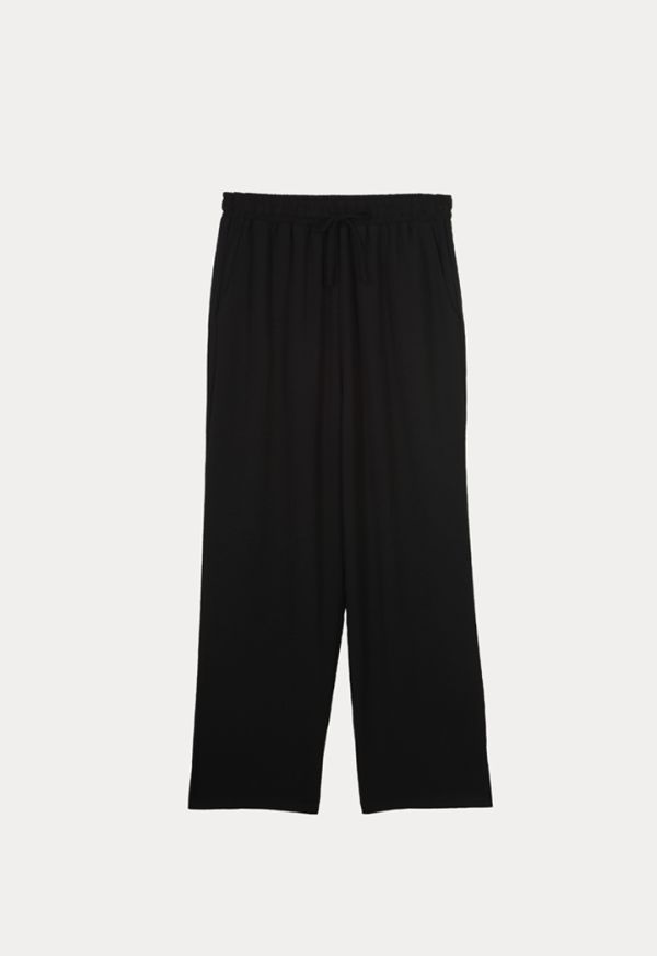 Elacticated Waist Solid Culottes -Sale