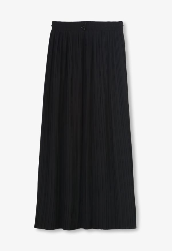 Pleated Drawstring Waist Solid skirt