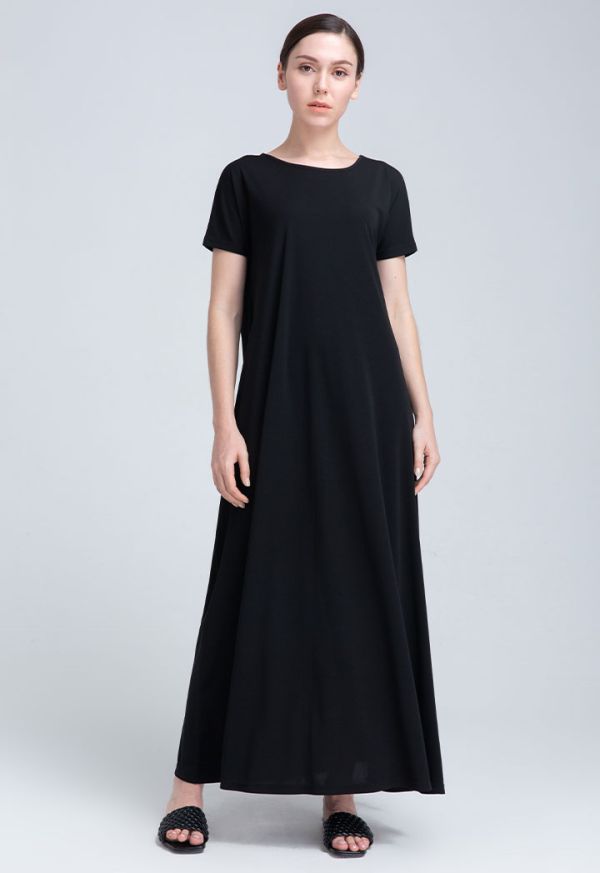 Long Solid Jersey Dress