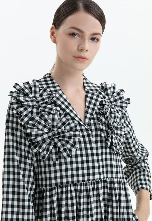Multicolored Checkered Print Dress