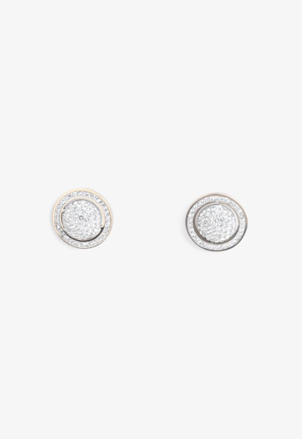 Crystal Embellished Round Earrings