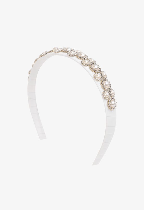 Crystal Embellished Pearls Headband