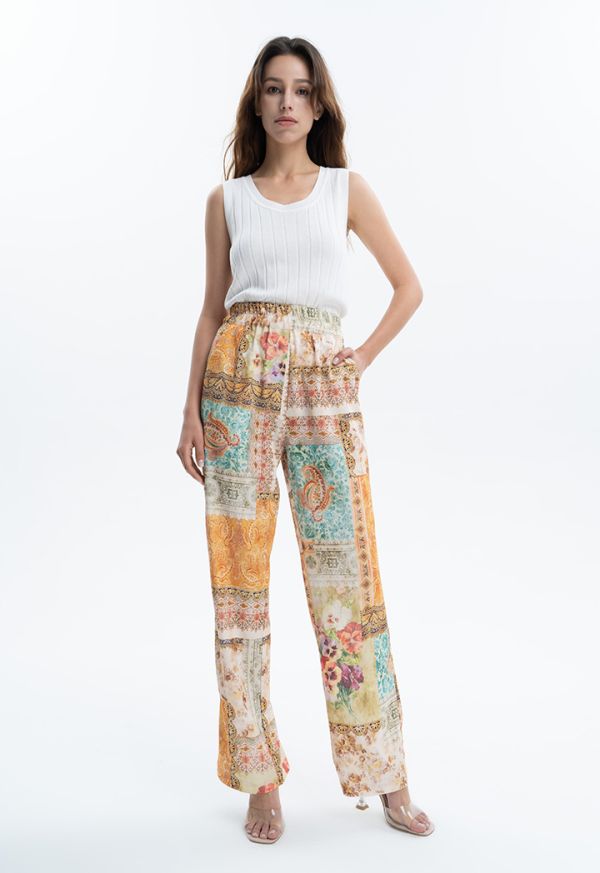 Printed Straight Fit Trouser -Sale
