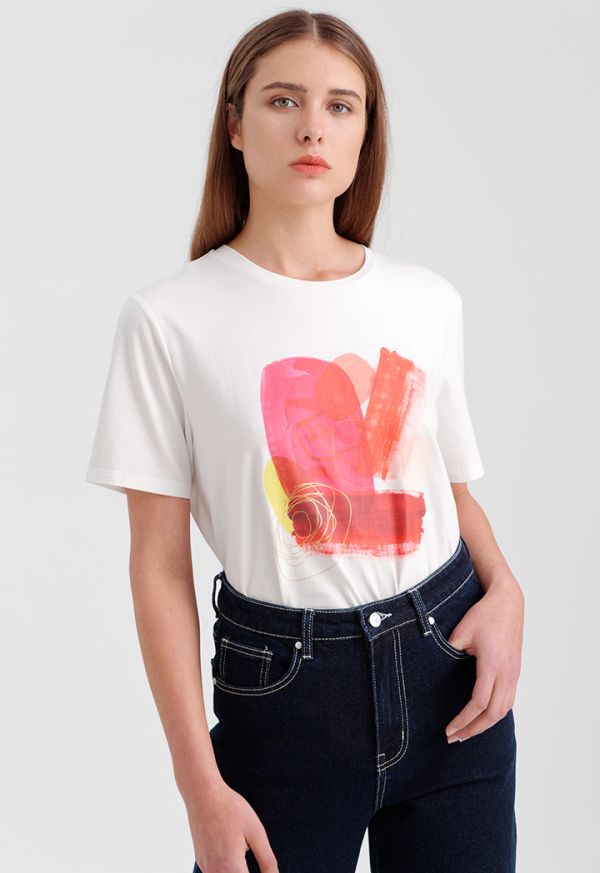 Printed Short Sleeve T-shirt -Sale