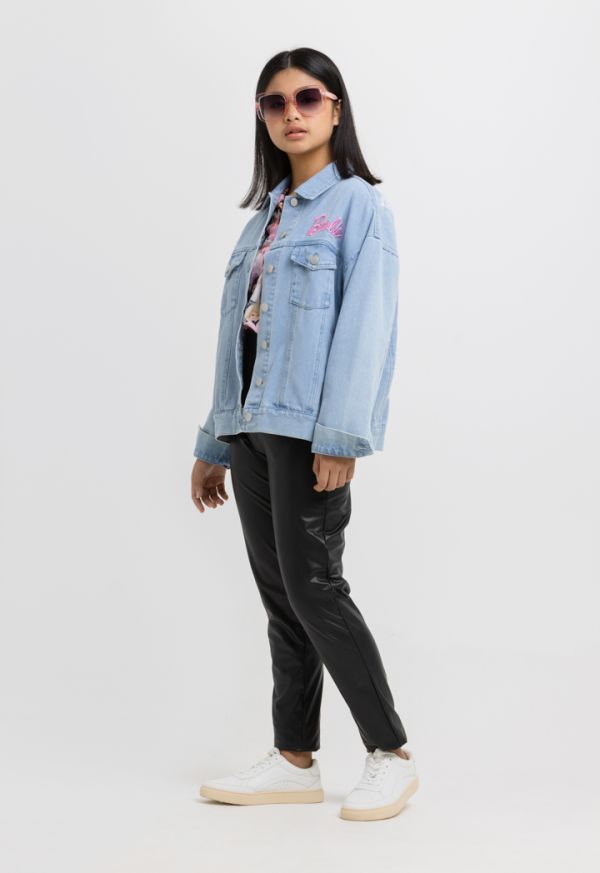 Barbie Prints Light Wash Denim Jacket Sale