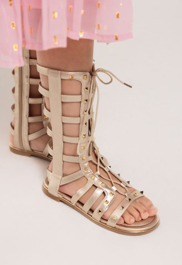 Studded Zip Up Gladiator Sandals