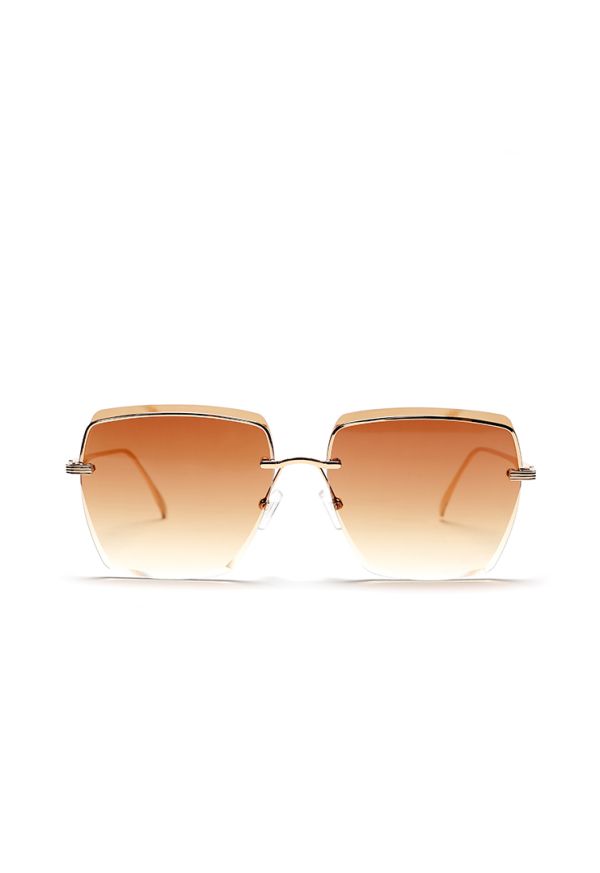 Semi Rimless Extended Lens Elegant Sunglasses