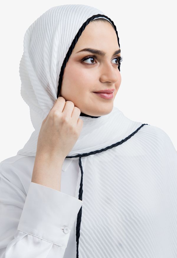 Two Toned Electric Pleated Hijab