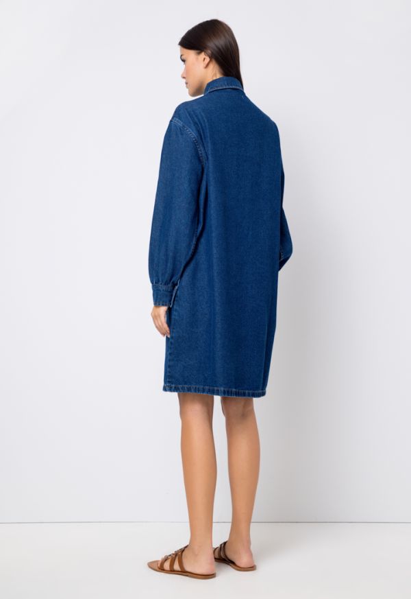 Oversized denim shirt dress hotsell