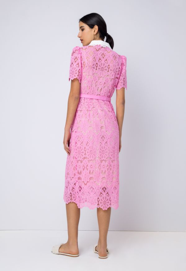 Short sleeve cheap lace dress