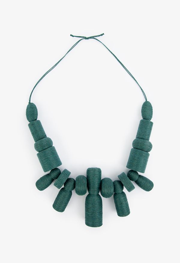 Thread wrapped necklace discount