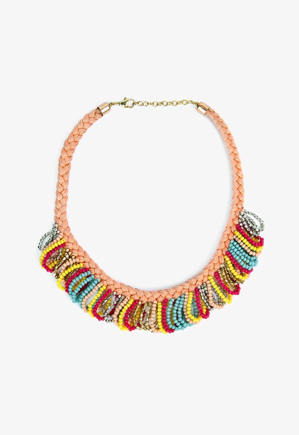 Colorful Braded Beaded Necklace