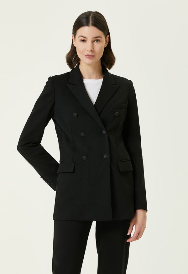 Collection Double Breasted Knitted Blazer Black