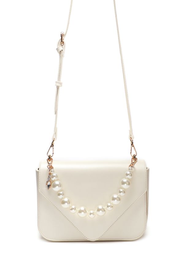 Solid Flap Pearl Handbag