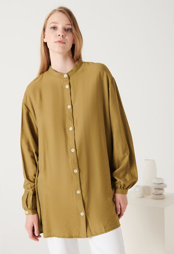 Back Pleated Loose Fit Shirt -Sale