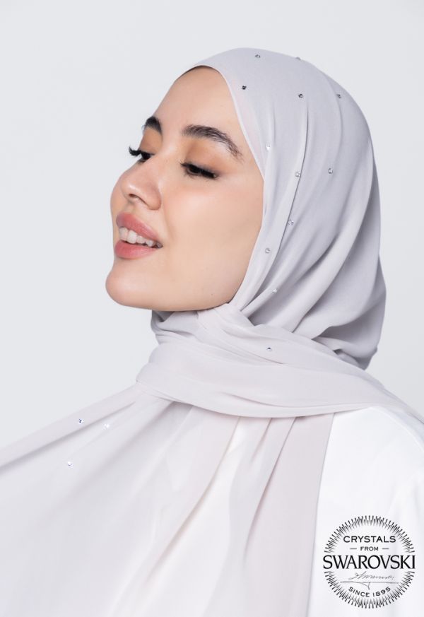 Swarovski Crystal Embellished Chiffon Hijab
