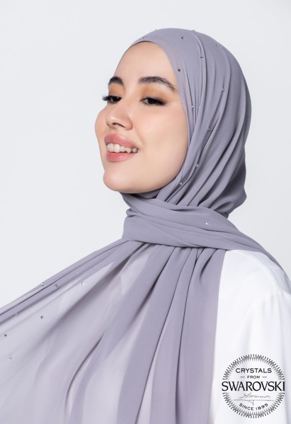Swarovski Crystal Embellished Chiffon Hijab