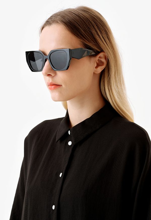 Oversize cat eye acetate sunglasses top