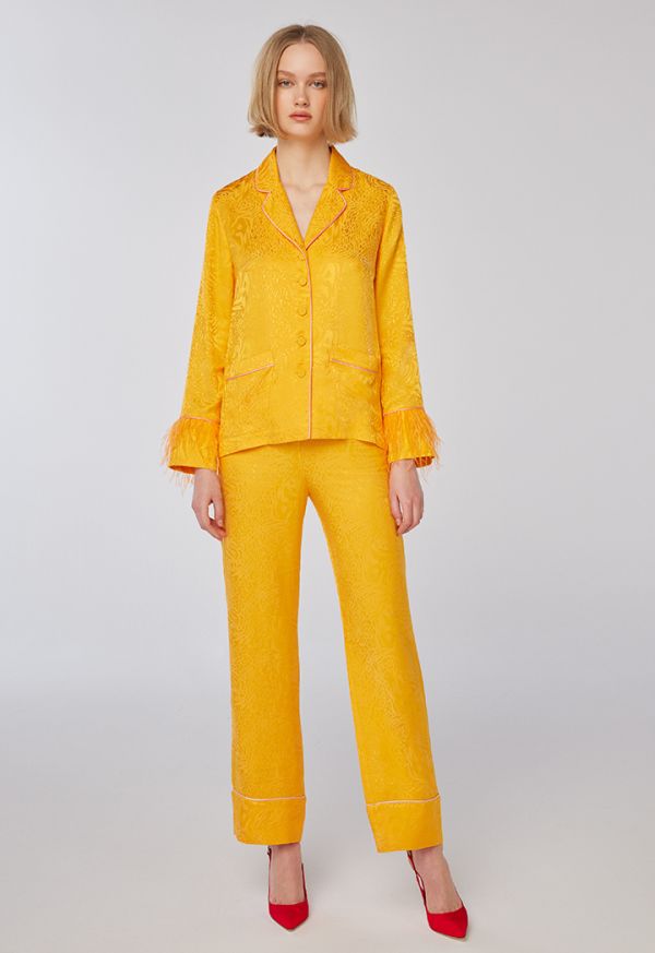 Orange Textured Trouser -Sale