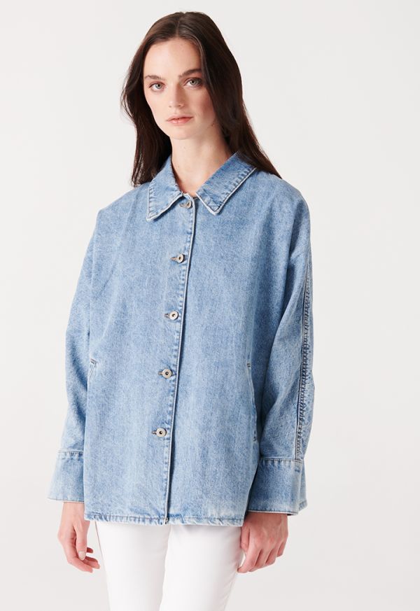 Oversized Light Blue Denim Jacket Sale