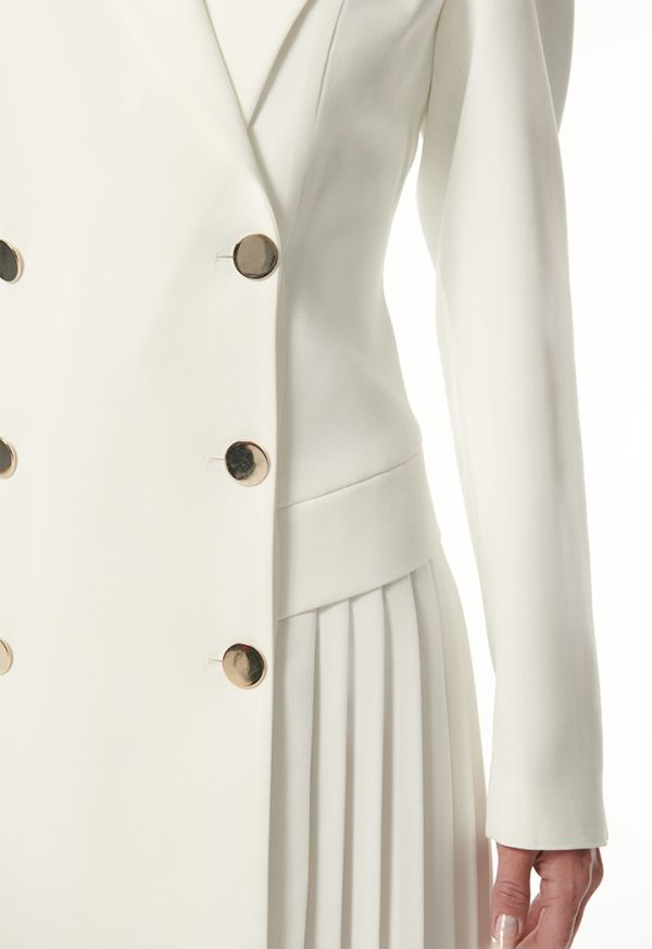 Classic Pleated Midi Blazer Dress Sale