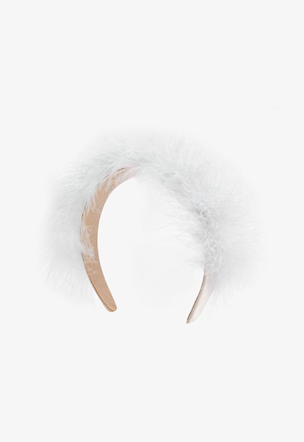 Faux Feather Embellished Wide Headband