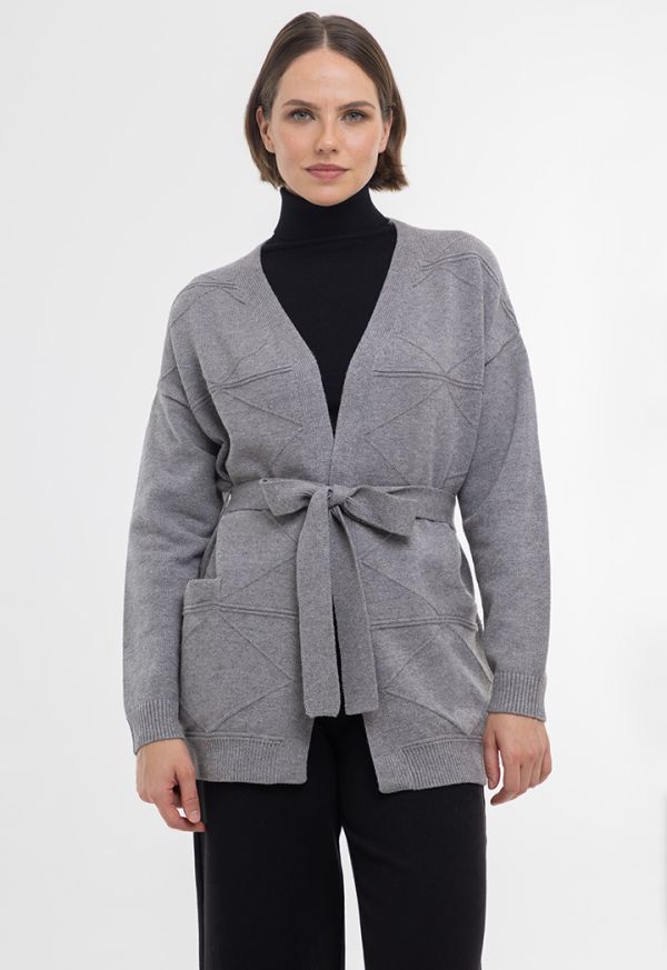 Self discount tie cardigan