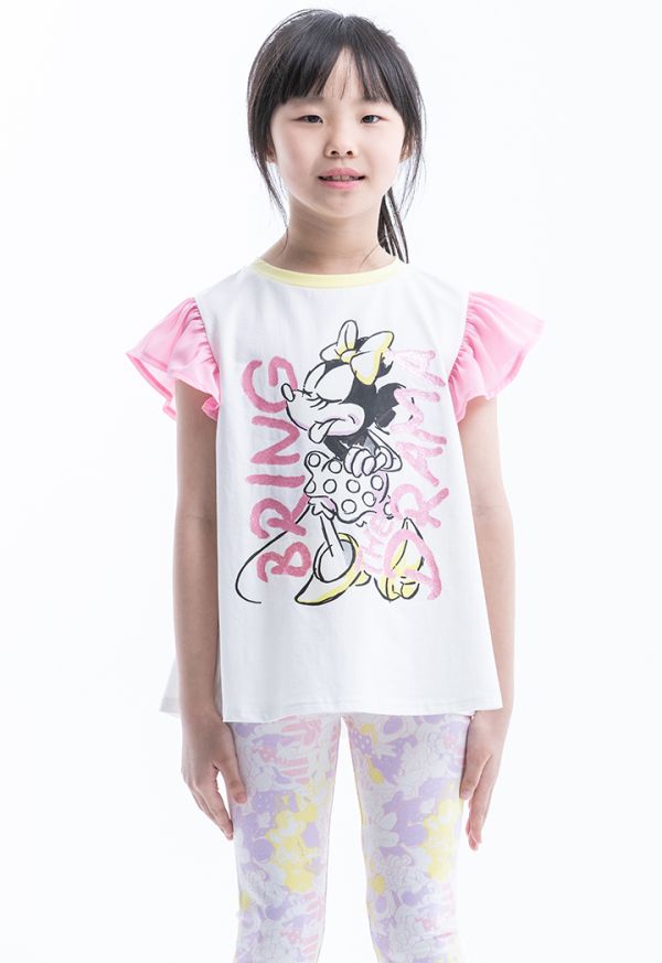 Disney Minne Mouse Print Flared T-Shirt -Sale