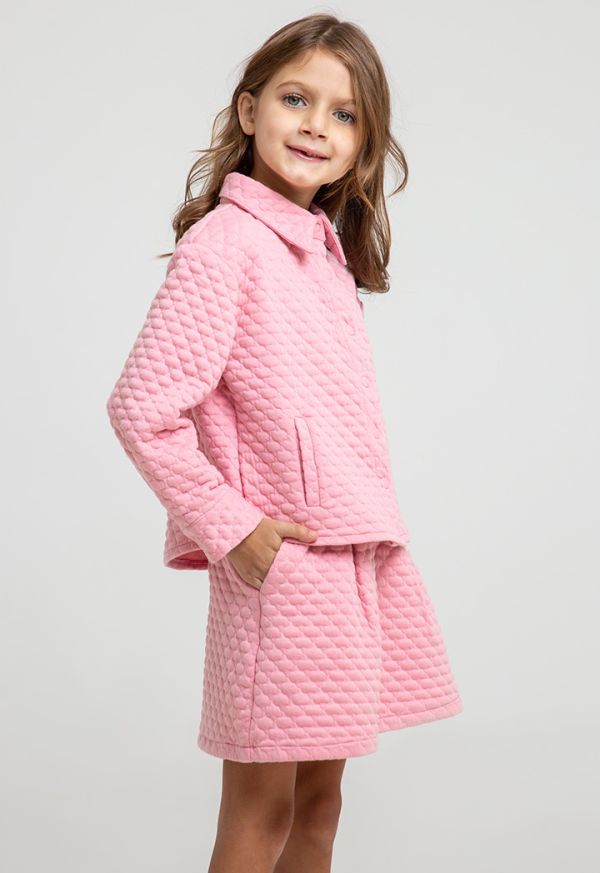 Quilted Solid Collared Snap Buttoned Jacket -Sale