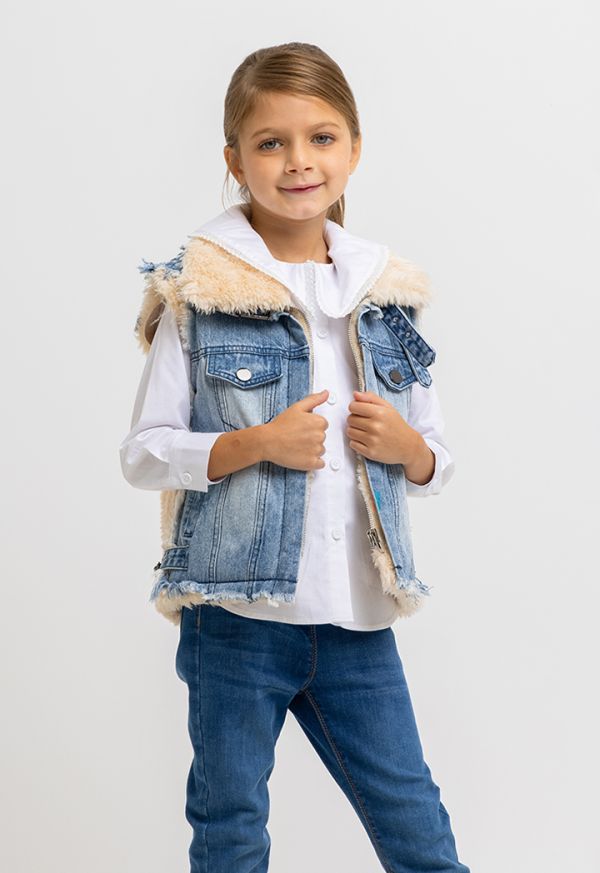Denim jacket for men with fur discount