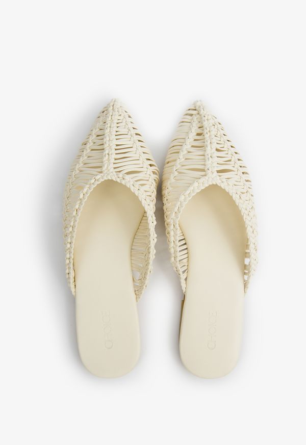 Mango braided best sale mules white