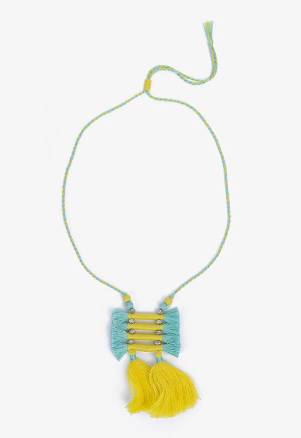 Vibrant Thread Tassels Necklace
