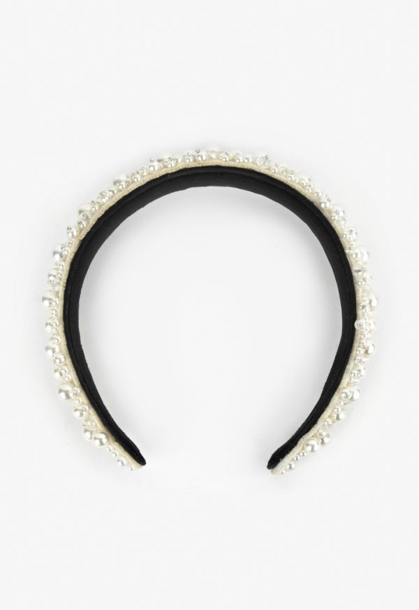 Faux Pearls Embellished Hairband