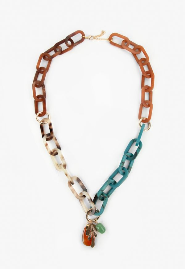 Multicolored Acrylic Chain Necklace
