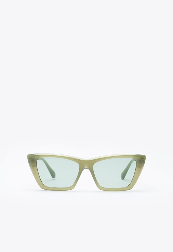 Fashion Flat Cat-Eye Frame Sunglasses