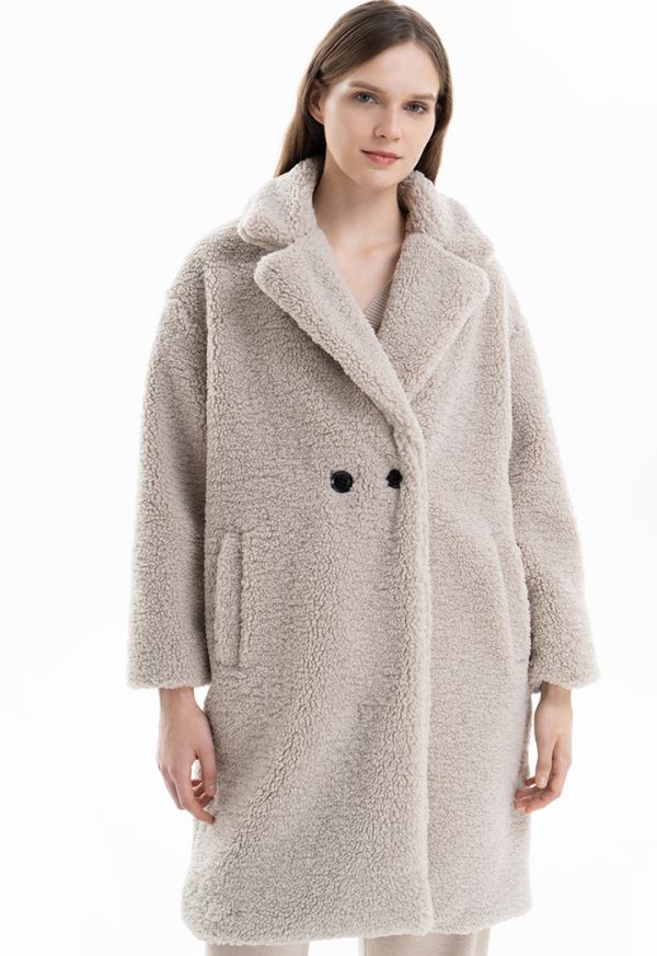 Long Sleeves Collared Teddy Bear Coat -Sale