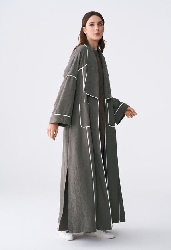 145 cm Contrast Drop Shoulder Abaya- Ramadan Style