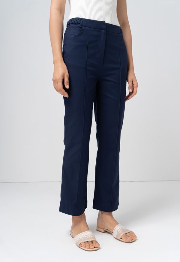 Solid Straight Legs Trouser