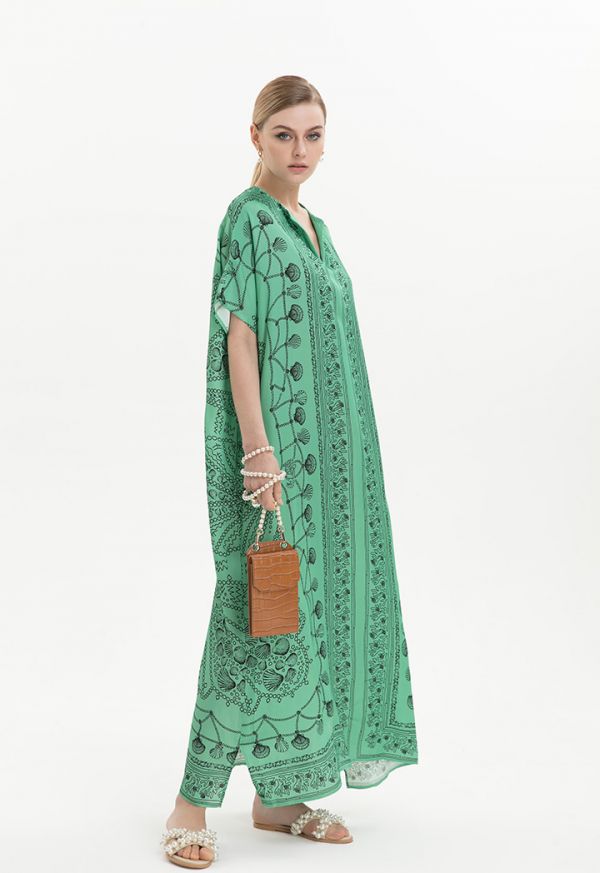 Contrast Printed Tent Maxi Dress -Sale