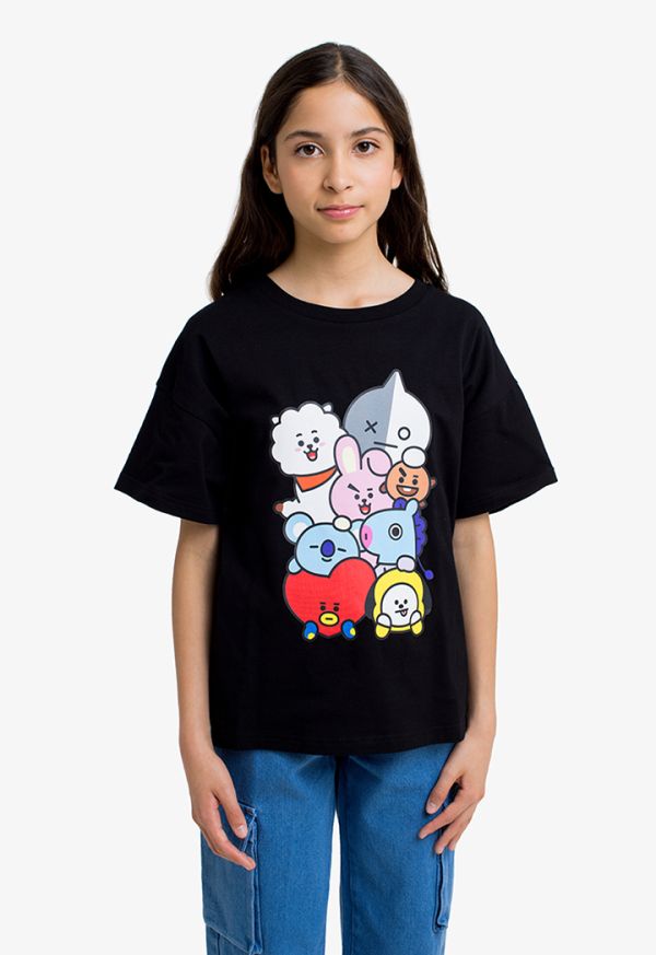 BT21 Printed Crew Neck T Shirt