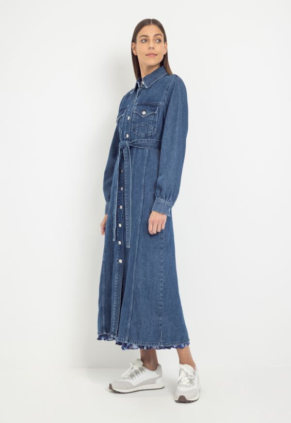 Zara Denim Midi Dress | Denim midi dress, Midi dress, Midi denim