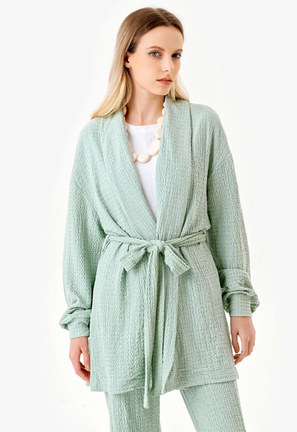 Knitted Textured Solid Cardigan